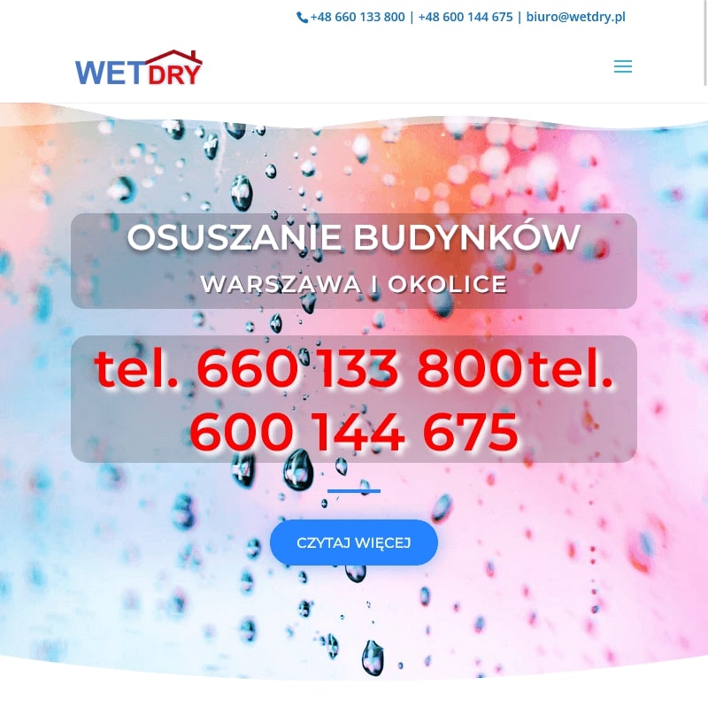 Osuszanie pomieszczeń - Warszawa